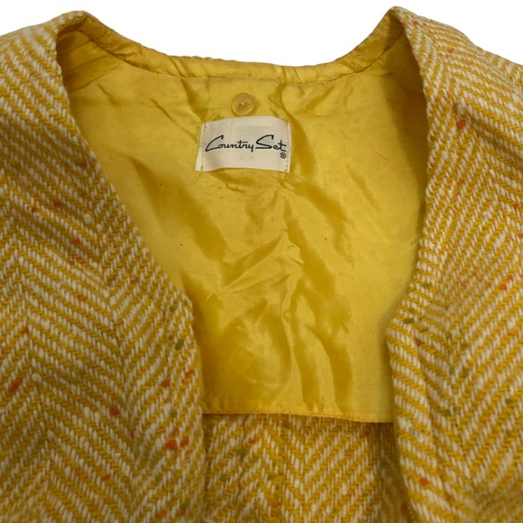 Vintage 1960’s Country Set sleeveless short romper in yellow tweed - Picture 2 of 7